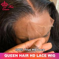 Queen Hair Real HD Lace Wig Raw Human Hair 13x4 13x6 FULL Frontal 5x5 6x6 7x7 Closure HD Melt Skin Lace Wig Straight / Body Wave image 3