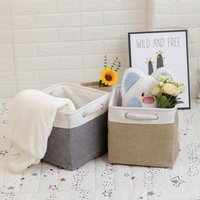 Foldable Storage Cubes Bins for Home Collapsible Fabric Storage Baskets with Ropes Office Closet Clothes Toys Organizer