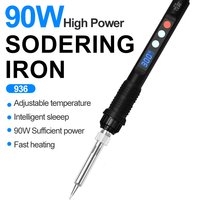 90W 936 Smart Soldering iron Digtial Display With Heat Insert Melt Nut Iron Tip brass implantation For 3D Printer Accessories