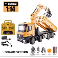 HUINA 1/14 1538 26CH RC Semi-alloy Remote Control With Wood Grab Dump Engineering Truck Model Toy Children's Birthday Gift