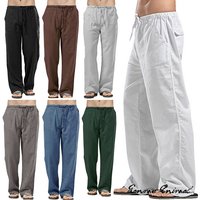 Mode hommes lin pantalons larges coréen pantalon surdimensionné sport Streetwear mâle printemps Yoga pantalon décontracté hommes vêtements pantalons de survêtement