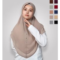 Chiffon Muslim Instant Hijab Women Double Layered Amira Chemo Cap Islamic Scarf Cover Turban Headband Shawl Headscarf Wrap
