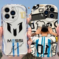Football Player M-Messis Celebration Pose Case for iPhone 17 16 E 15 14 13 12 Mini 11 Pro Max 8 7 Plus Silicone Covers Funda