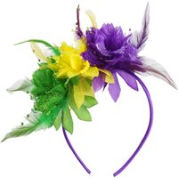 Carnival feather flower headband party performance feather hair accessory headband vintage bridal hair accessory