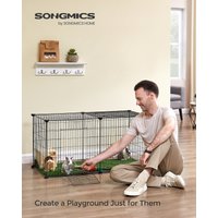 SONGMICS Small Animal Cage, Pet Cage, XL, with Top, Base, 2 Doors, Easy to Clean, 102 x 51 x 51 cm