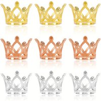 10pcs/Bag Hollow Mini Crown Gold/Silver Color Hole Beads For Rings Jewelry Making DIY Handmade Craft Accessories