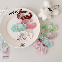 INS Candy Color Wings Shape Acrylic Carabiner Cute Strawberry Clover Mountaineering Buckle Keychain Multipurpose Keyring Hook