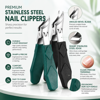1PC Heavy Duty Podiatrist Nail Cutter, Stainless Steel Wide Jaw Sharp Clipper for Thick Ingrown Toenails,Professional for Adults