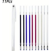 11 (2 cores per 5 colors+1 shell) hot erasable fabric marker pens, suitable for sewing and textiles