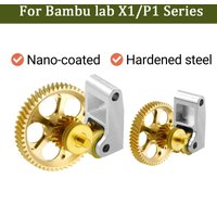 Upgrade Hardened Steel Extruder Gear Assembly For Bambu Lab P1S P1P X1 Carbon X1C 3D Printer DLC NanoCoated Wear-resisting
