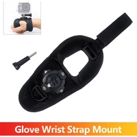 Glove Wrist Strap Mount Rotation Hand Holder For GoPro 13 12 11 10 9 insta360 X5 SJCAM AKASO DJI Osmo Nano Action 6/5/4/3 Camera