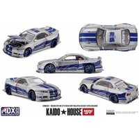 Mini Gt × Kaido House 1:64 Nissan Skyline Gt-R R34 Malaysia Diecast Expo Exclusive One Night Edition 2 Cars Set Toy Kid Ornament