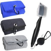 Golf Club Brush and Towel Cleaning Kit with Groove Brush & Spike Tool for Putter Wedge Ball Care