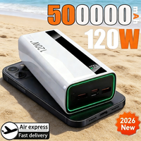 500000mAh High Capacity Power Bank 120W Fast Charging LED Power Bank Portable Battery Charger For Iphone Samsung Xiaomi