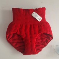 Women Cotton Blended High Waist Briefs Sleek Absord Middle Waist Shaping Panties Tummy Control Puffy Shape Pajama Pants Handmade