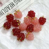 2PCs Simulation Resin 3D Fruit Charms Grape Pendant Jewelry DIY Findings For Earring Bracelet Necklace Making Accessories