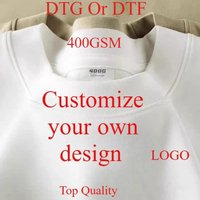Customized Your Own Design DTG Digital Printing 400GSM Heavyweight Cotton High Quality Mens Oversized T-shirts 3XL DIY Your Logo