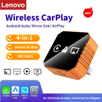 Lenovo 4-in-1 Wireless CarPlay Android Auto Adapter with Screen Mirroring ios CarPlay/Android Auto Wired & Wireless for Car