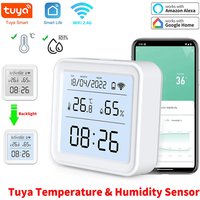 Tuya Smart WiFi Temperature and Humidity Sensor with LCD Screen Digital Display Wireless Thermometer Work with Alexa Google Home