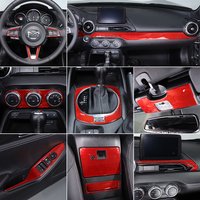 Car Soft Carbon Fiber Interior Decoration Cover Stickers for Mazda MX-5 2016-2023 Steering Wheel Dashboard Gear Shift Panel Trim
