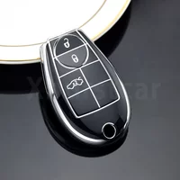 3 Buttons Soft TPU Car Key Case Cover Shell Fob for Dodge Grand Caravan Challenger Charger Journey Ram 1500 Jeep Grand Cherokee