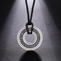 Vintage Nordic Rune Necklaces for Men Stainless Steel Norse Runes Viking Jewerly Pagan Elder Futhark Pendant Amulet Talisman