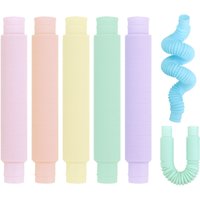 Decompression Toys Pop Tube Children Adult Corrugated DIY Stretch Tube Macaron Color Stretch Plastic Tube Anti Stress Fidget