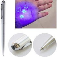 UV Invisible Ink Ballpoint Pen Built-in Light for Secret Message Writing Marking Invisible Note Magic Marker for Party Game Kids