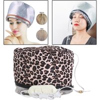 Electric Hair Steamer Heating Hat Deep Conditioning Hair SPA Moisturizing Thermal Hair Caps Personal Care Leopard Print US