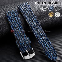 For Seiko 18mm 20mm 22mm Snake Shark Skin Pattern Handmade Leather Watch Band for Omega Watch Strap Men's Replacement Bracelets