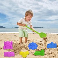 6pcs Beach Toys Various Sand Play Tools Castle Plastic Molds Beach Creations Outdoor Seaside Fun Parent-Child Interactive Games