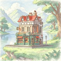 New creative street view castle building blocks decorative brick toys for men and women famous heads European architecture holi