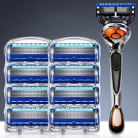 Manual Shaving For Men Replace Head Five Layer Blade five Comfortable Shaving Blades The Latest Blue No Skin Damage