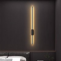 Modern minimalist strip LED wall light with three color dimming wiring, bedroom bedside wall light, living room TV background