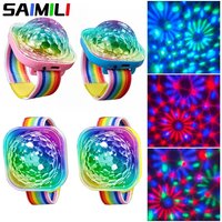Disco Ball LED Light Bracelet Portable Party Wristband Light Color-Changing DJ Disco Light Stage Lighting Magical Strobe Effect