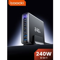 Toocki 240W GaN Charger Desktop PD3.1 140W PPS 45W Digital Display Fast UBS C Charger for Laptop iPhone 17 16 Samsung S25 S24