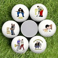 6 counts Funny Happy Gilmore Golf Balls Gift Set, Hilarious Novelty Golf Ball Set for Men, Dad, Fun Golf Accessories & Decor