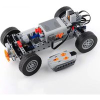 Podwozie elektryczne 4WD do modeli RC, zestaw czterokołowy z pilotem IR, serwomotorem M i schowkiem na baterie AA, kompatybilne z Lego MOC