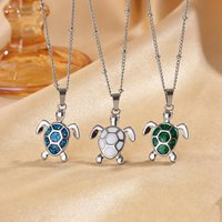 Turtle Spirit Pendant Necklaces For Women New Fashion Simple Ocean Heart Sea Turtle Pendant Necklace Symbolized Longevity