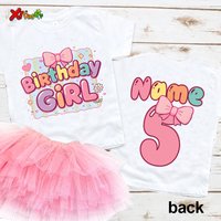Custom Birthday Girl Outfit Personalized Name T Shirt Birthday Girls Tutu Skirt Set Kids Party Clothes 7th 9th 8 6 Year Outfits