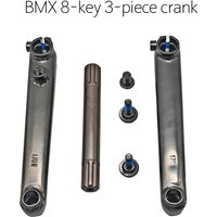 BMX Freestyle Bike 8 - spline 3 - piece Chromoly Steel (CRMO) Crank, available in lengths of 170mm and 175mm, with a 19mm axle