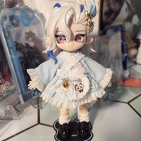 Neuvillette Ob11 Face Opened Eyes Ob22 Hair Handmade Faceplate GSC Man Ob11 Clothes Set DIY Anime Doll Accessories