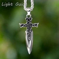 Good Polished Gothic New 316L Stainless Steel Viking Arrow Celtic knot Pendant Necklace For Man Women Jewelry Boyfriend Gift