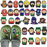 Hot Sales 1-100pcs Cute South Cartoon Park Series PVC Shoe Accessories DIY Sandal Wristbands Shoes Ornaments Buckle Gifts