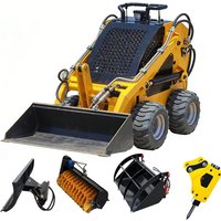 Mini Diesel Skid Steer Multi Functional Loader Small Crawler Skid Steer Loader 900kg Farm Mini Skid Steer Loader EPA Price