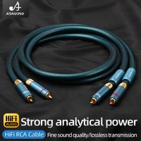 HiFi 2RCA Cable for Mixer Amplifier High Quality 8N OCC Silver-plated 2RCA Male to 2RCA Male Connector HiFi Audio Cable