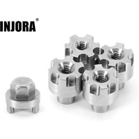 INJORA 4PCS Stainless Steel M2.5 Wheel Nuts 6/7/8.5mm For 1/18 RC Crawler TRX4M Upgrade
