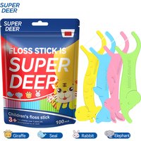 Childrens 100 Sticks Dental Floss Barrel Colored Floss For Children Cure Dent Teeth Cleaning Orthodontic Interdental Pick