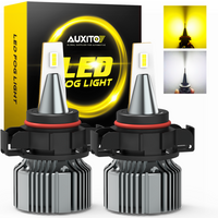 AUXITO 2szt CANBUS PSX24W LED Światło przeciwmgielne CSP H11 H8 H9 H16(JP) Żarówki przeciwmgielne LED 3000K Żółte światło przeciwmgielne LED DRL Samochodowe światła drogowe