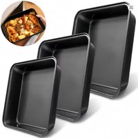 Kitchen Nonstick Rectangular Carbon Steel Roasting Pan | Rustproof Baking Tray for Bread Cake Professional Utensils Carbon Steel